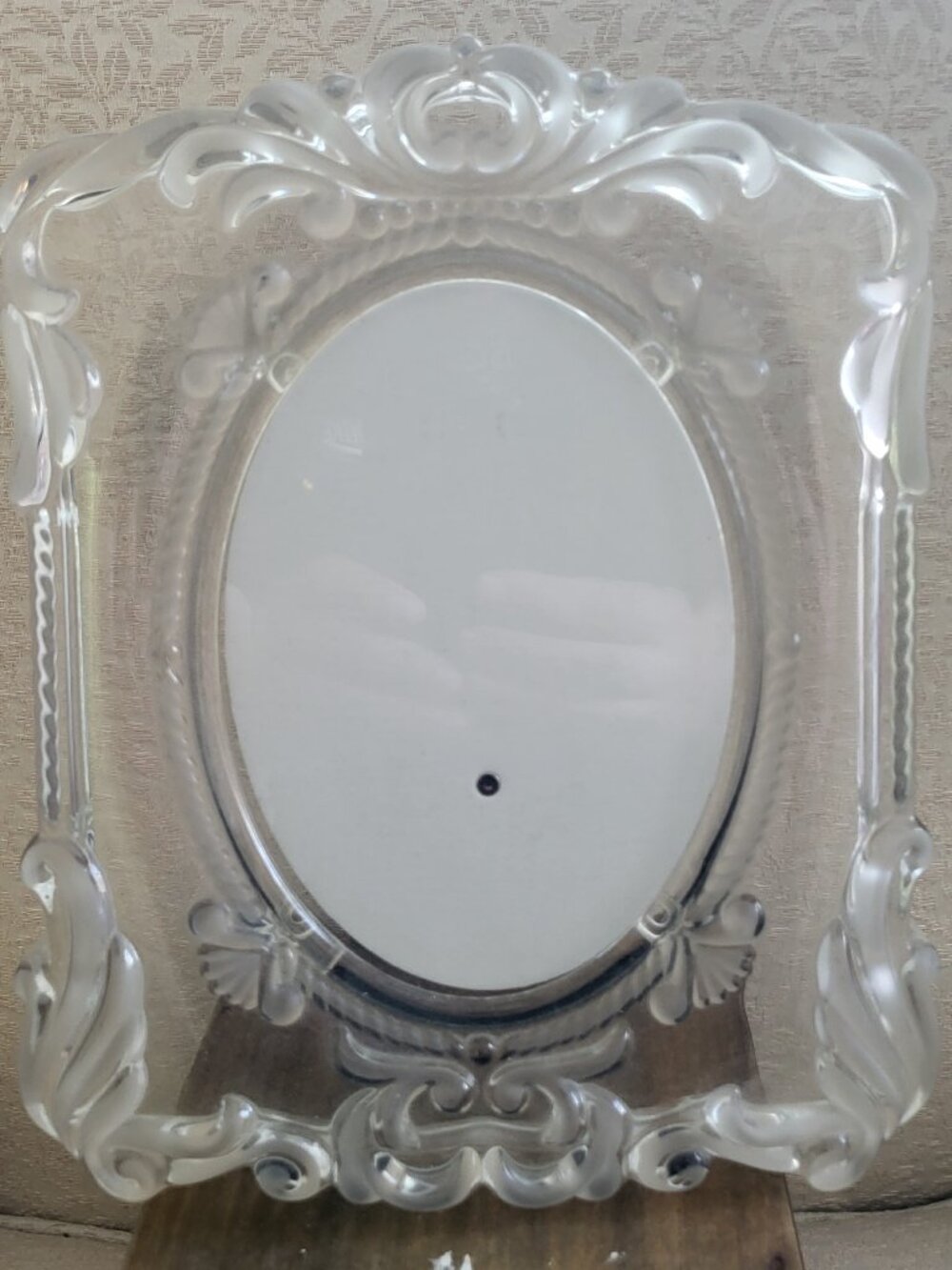 Vintage Glass 5x7 Opening Heavy Picture Frame Glam Regency Retro